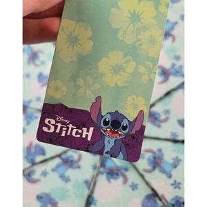 Disney Stitch Compact Umbrella Push Button Automatic Open Aqua Blue Purple